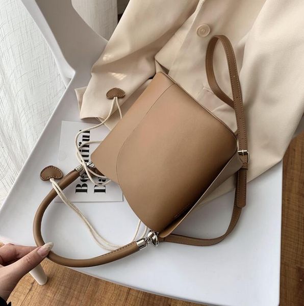 

bucket fashion women shoulder bags leather mini handbags lady crossbody canvas bag