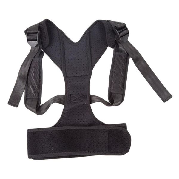 

fitness back waist posture corrector fixed brace twining humpback correction belt gym shoulder spine support vest, Black;blue