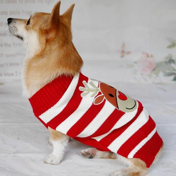 

pet dog clothing sweater for pet dog clothes winter playsuit coat for dog hoodies reindeer pattern