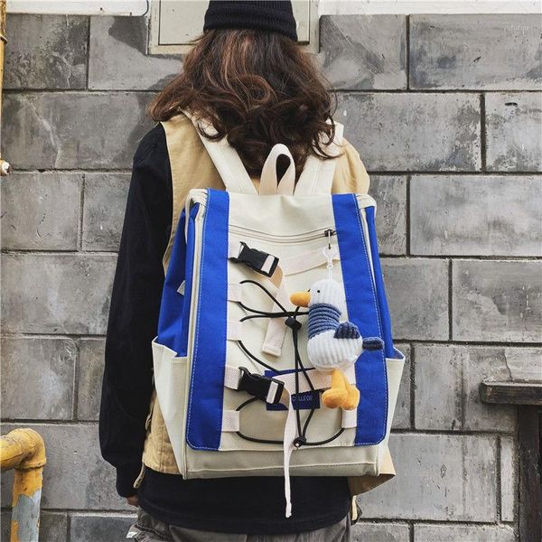 

teen high school bags for teenage girls backpack women bookbags large capacity oxford black patchwork student schoolbag female1