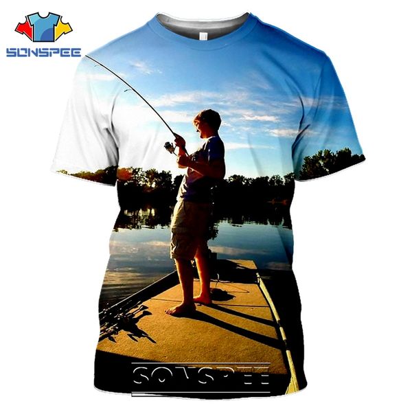 

fishing digital fish 3d print shirts humor oversized funny men clothing