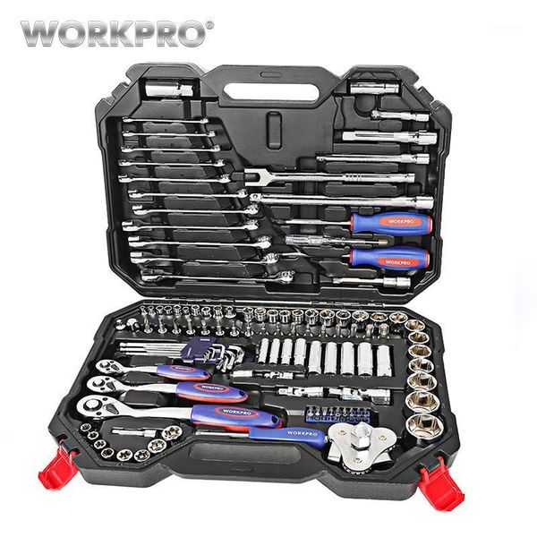 

workpro 123pc home tool set for car repair tool set socket 1/4" 3/8" 1/2" ratchet wrenches1