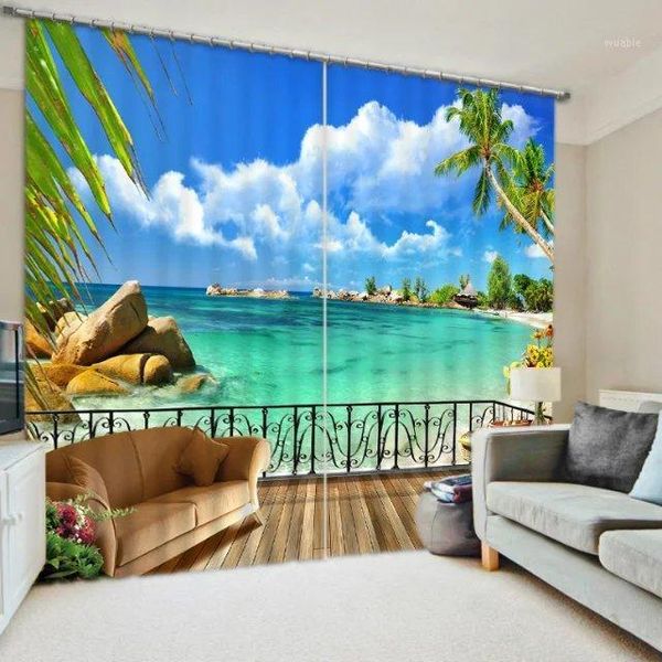 

maldives beach blue sea 3d blackout window curtains for bedding room living room wall home tapestry decorative drapes cortinas1