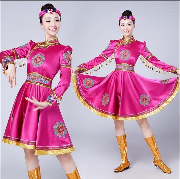 

stage wear mongolia dance clothes chinese minority clothing apparel clothes1, Black;red