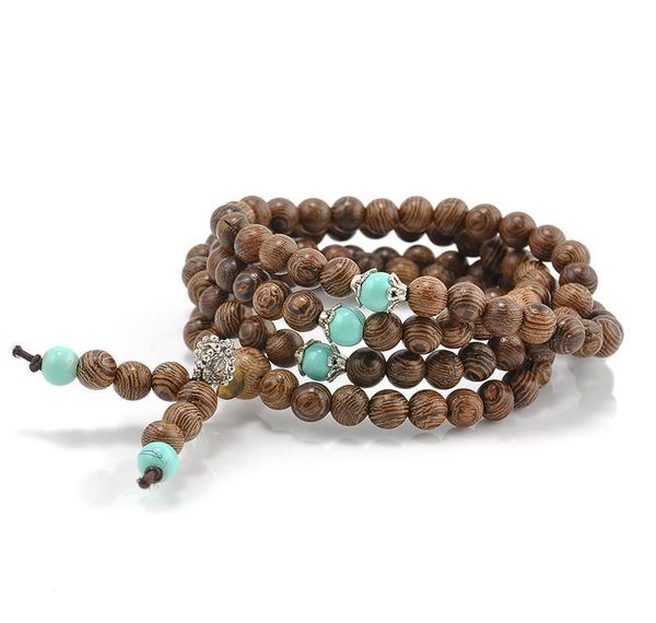 

wholesale-108*6mm sandalwood buddhist meditation prayer bead mala necklace pulseras bracelet jewelry for women men jewelry 3hffp, Golden;silver