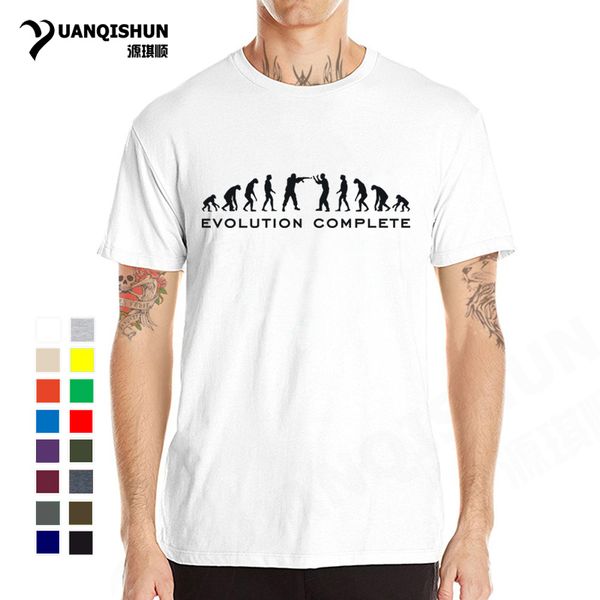 

sport yuanqishun 2018 funny human evolution complete t shirt men's cotton short sleeves trend design 16 colors unisex