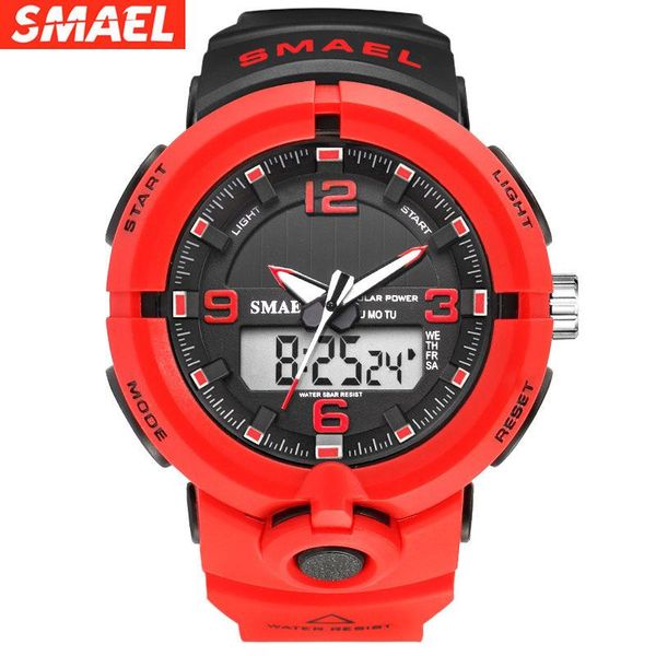 

smael smer watch men's solar sports waterproof luminous digital watch fashion men and women, Slivery;brown