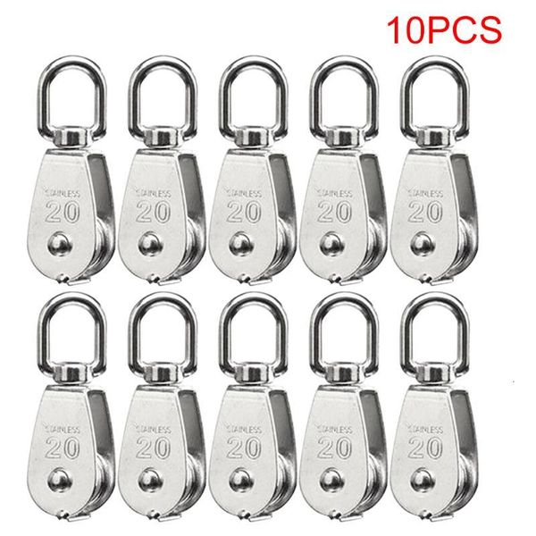 

10pcs/set hanging wire swivel hook exercise single pulley block easy install multifunction stainless steel gym towing wheel