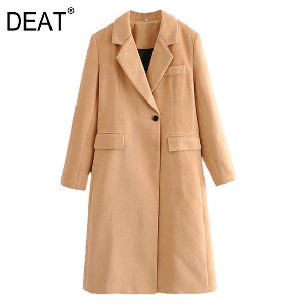 

deat 2020 весна осень новая мода tide streetwear одной кнопки отложной воротник сплошной цвет simplicity женщины пальто 13a231, Black