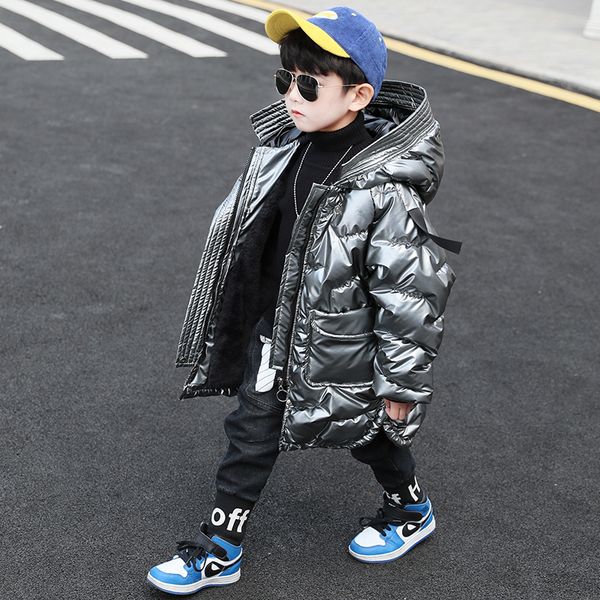 

мальчиков проложенный 2020 новой зимней одежды хлопок стеганое пальто, средний и большой детский утолщенной, Blue;gray