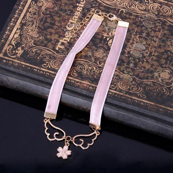 

chokers cosplay pendant necklace enamel wing star heart card captor velvet choker d21 20 dropshippig, Golden;silver