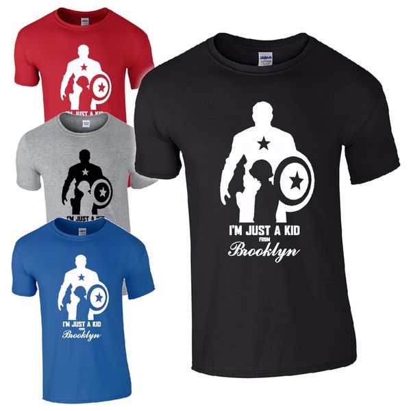 

sport fashion brand t shirts men summer print casual t-shirt men brand i'm just a kid from brooklyn captain america inspired t shirt