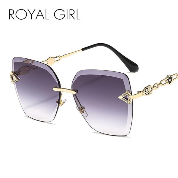 

sunglasses royal girl 2021 frameless ladies cut ocean film color ss382, White;black