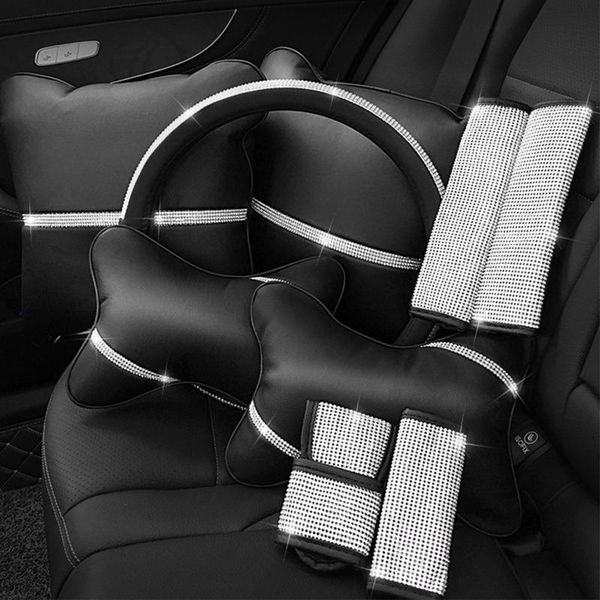 

bling bling diamond rhinestones crystal car steering wheel cover pu leather auto accessories case car styling new
