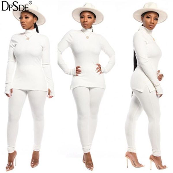 

dpsde white vocation women 2 pieces set orange high collar full sleeve bodycon tight autumn new 2019 skinny long pants1