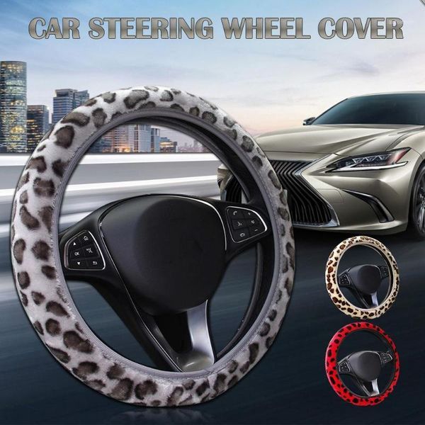 

car diy steering wheel cover soft plush elastic car styling winter warm covers steering-wheel cover interior accessories1