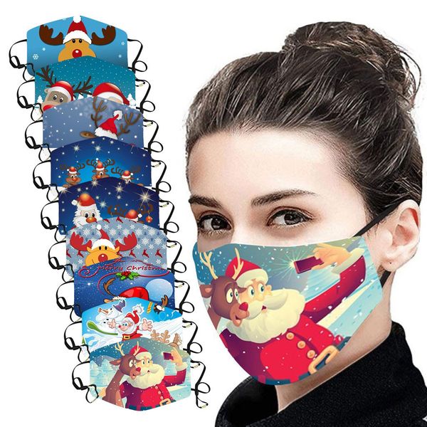 

new snowman claus santa reusable 3d christmas printed funny face mask 1pc adjustable fabric masks dust mascarillas maska