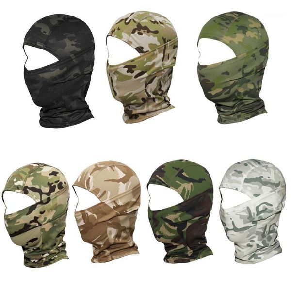 

cycling caps & masks multicam cp camouflage tactical balaclava full face wargame hunting army bike helmet liner hat1, Black