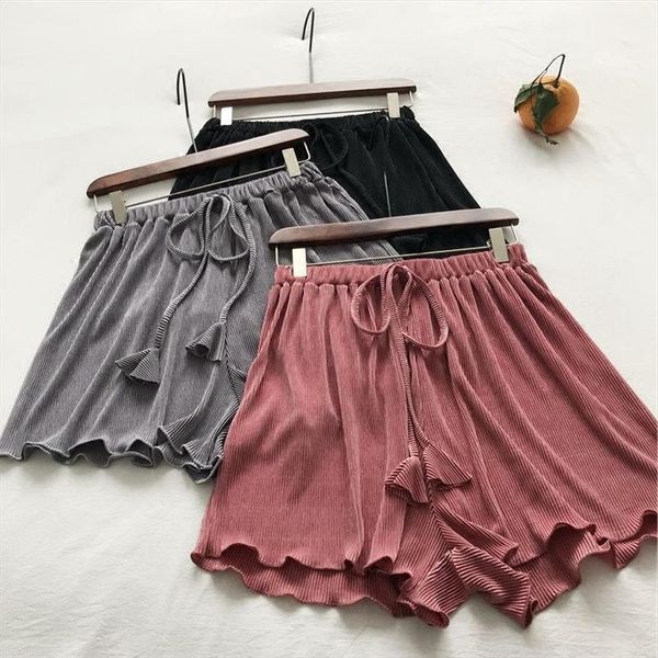 

fashion drawstring short femme wide leg womens shorts harajuku loose pleated summer shorts ants beach ladies c5255, White;black