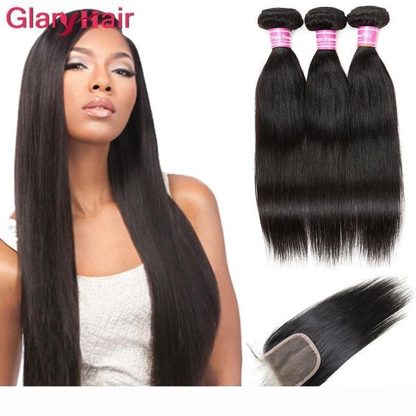 

sale items peruvian straight virgin human hair weaves closure 3 bundles with lace closure wholesale price just for you, Black;brown