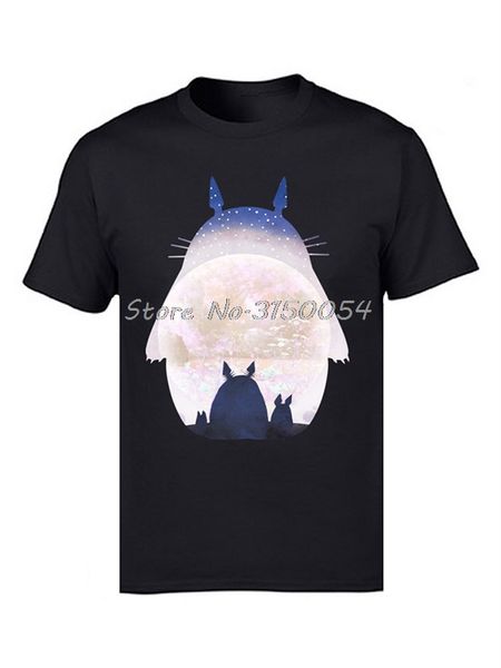 

спорт энергичный neighbor totoro силуэт тенниска harajuku аниме японский забавный мультфильм футболка мужчины хлопок tshirt топы тис