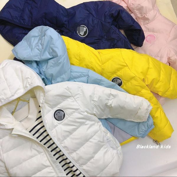 

original 2020 winter korean version of clothing for boys and girls antifouling lightweight down jacket candy color children's, Blue;gray
