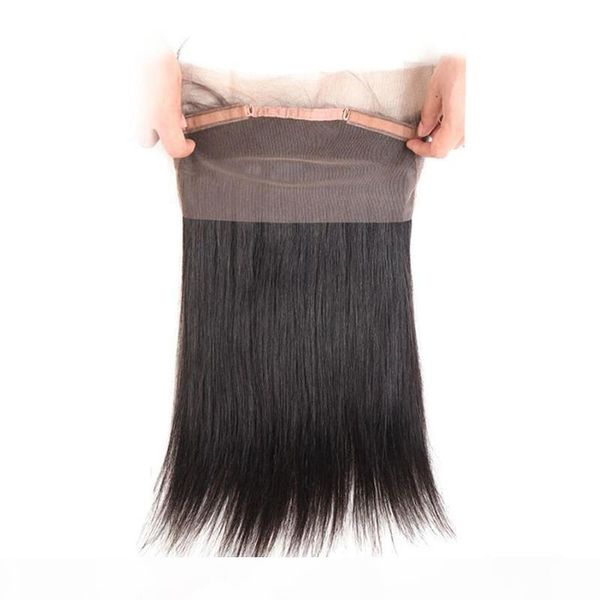 

cuticle aligned hair straight 360 lace frontal natural color grade 10a brazilian peruvian malaysian raw virgin hair 8-20 inch, Black;brown