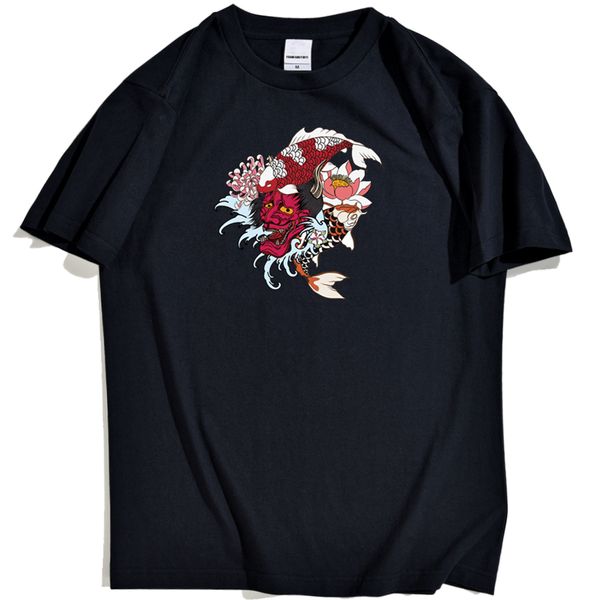 

hip hop mask pattern tee shirts flower fish illustration casual tee for vintage short sleeve tshirt sport hooded sweatshirt hoodie