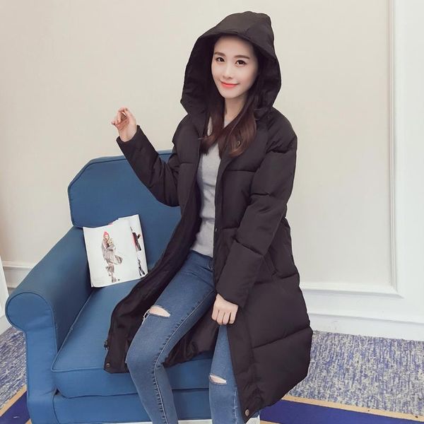 

women's winter jacket parka korean down cotton long coat jackets for women parkas abrigos mujer invierno 2020 kj6881, Black