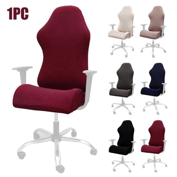 

chair covers removable dustproof polyester home office easy install solid washable stretch computer seat slipcover gaming cover soft1
