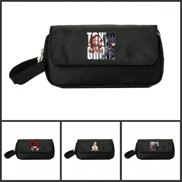 

tokyo ghoul pencill case cosmetic cases makeup bag child girls student double zipper pecill bag handbag purse1