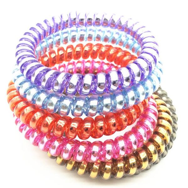 

корейский телефонный провод резинкой держатели эластичная резинка для лоты девушки волосы женщины кольцо аксессуар sqcnom hat7890, Silver