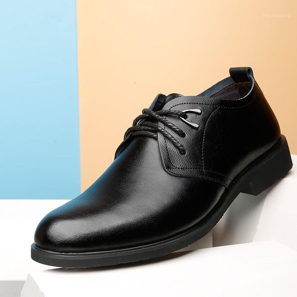 

mens formal shoes genuine leather dress shoes men brown black classic brand lace-up business suits zapatos hombre oxford1