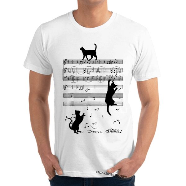 

note music black cat camisas & new year day harajuku 100% cotton men simple style hoodie designers t shirts sweatshirt
