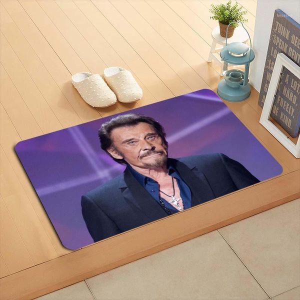 

custom johnny hallyday watercolor painting doormat home decor door mat floor mat bath mats foot pad #f311