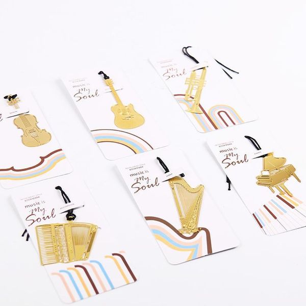 

1pc cute gold metal bookmark fashion music piano guitar bookmark for book creative gift korean st jllkrv