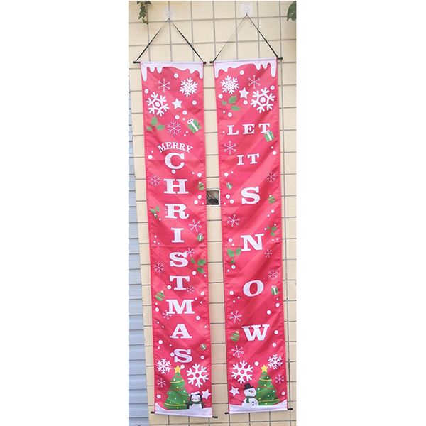 2020 Christmas Snow Door Banner 180x30cm, stampa digitale 100% poliestere 180x30cm Nuovo design, spedizione gratuita