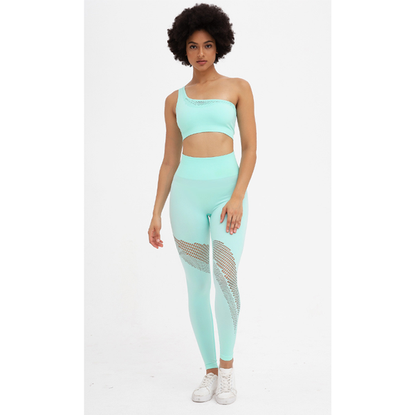

factory wholesale custom fashion leggings set selling fitness quick drying sports running seamless fitness bra set, White;red