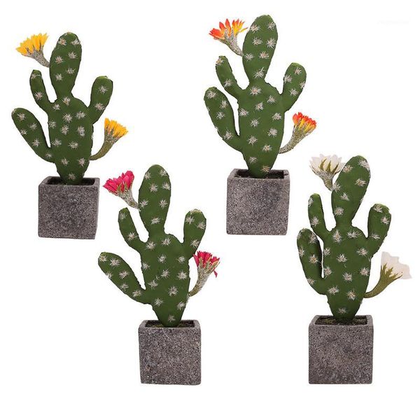 

decorative flowers & wreaths 2021 simulated potted cactus artificial green plant flower art home decor for desk plants c303061