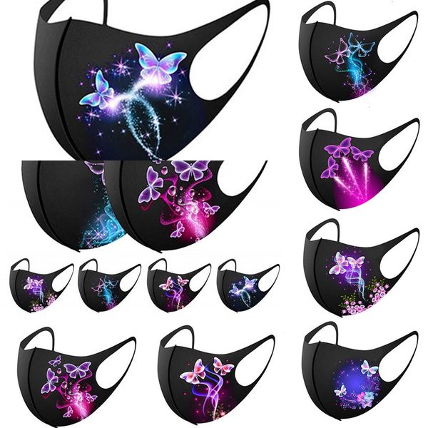 

silk christmas face ice designer print butterfly fashion mouth mask dustproof sunscreen classic blackoutletl4bq