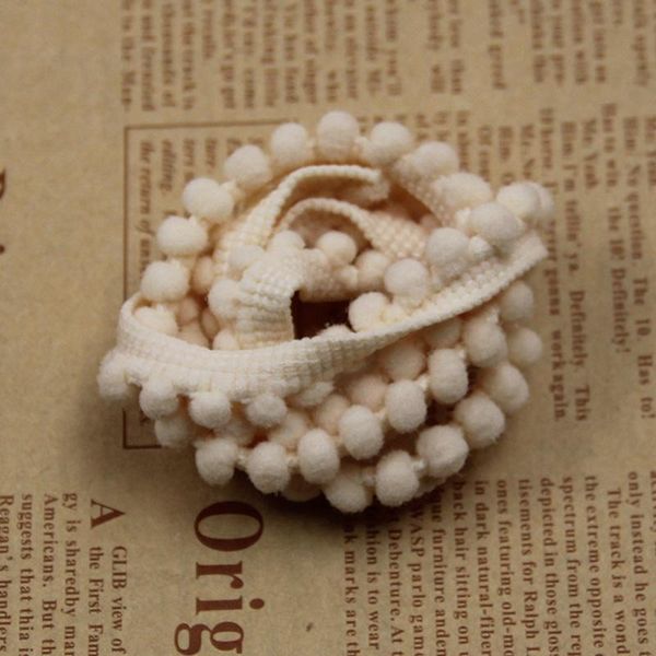 

5yards lot 1.1cm color pompom small ball cotton bohemian tassel trimming fringes for sewing clothes scarf curtains decoration h bbymix