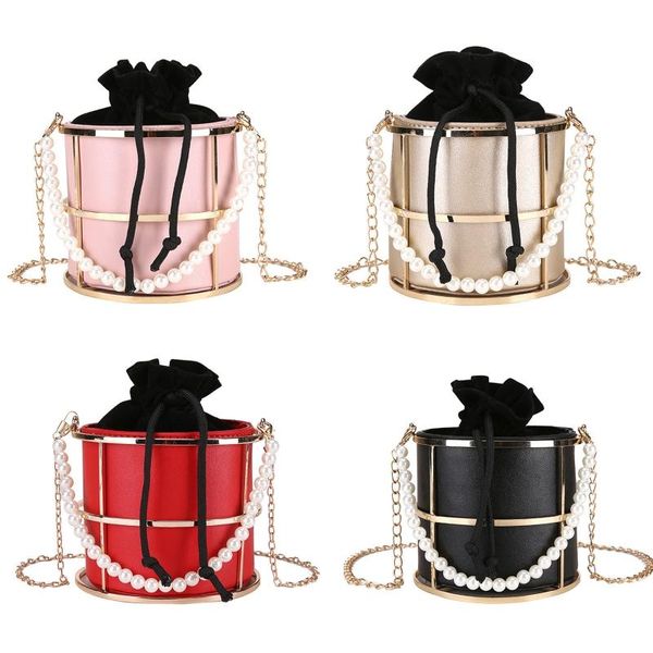 

hollow out bucket bag women clutch purse evening handbag female shoulder crossbody bag for wedding prom birthday party dinner