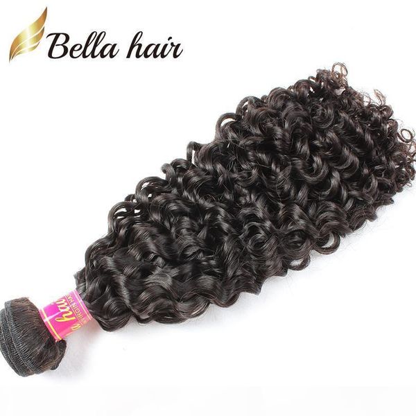 

bellahair brazilian bundle curly weaves human virgin hair bundles double weft 12"-30" full hair ends wefts extension natural color, Black
