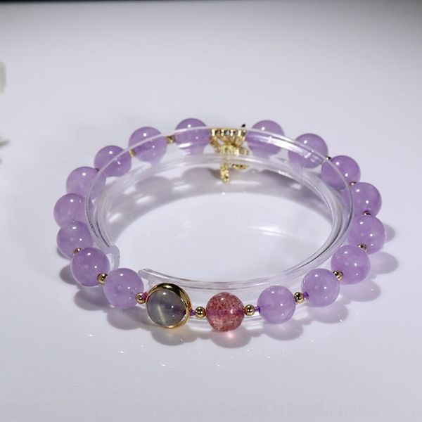 

5gazv diy crystalpurple нефрит лаванда аметист с браслетом веса корейского diy кристалл кристалл crystalpurple джейда клубника лаванда амети, Golden;silver