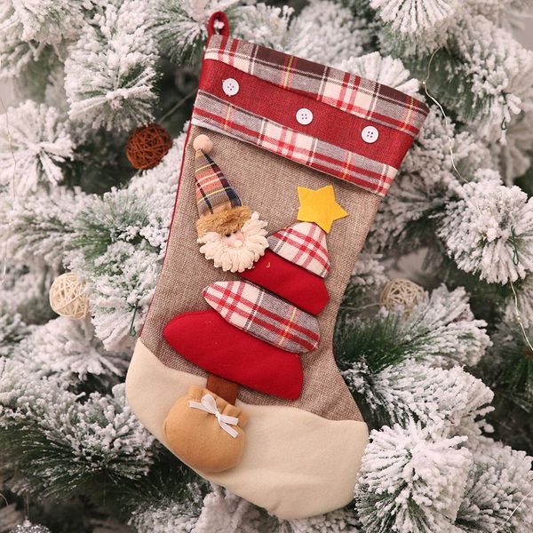 

2018 творческий рождественские чулки санта-клаус снеговика оленей подарков рождественская елка повесить украшение украшения праздничные прин