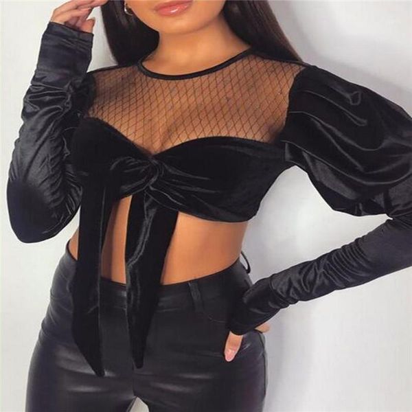 

hirigin women puff long sleeve lace crew neck pullover blouse shirts crop tee clothes1, White