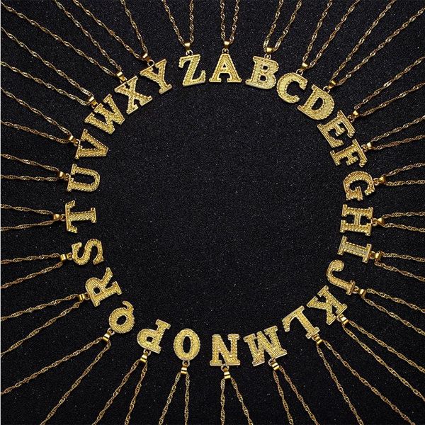 

26 letters pendant fashion necklace for women men statement jewelry a-z alphabet charm twist chain hip hop necklaces birthday gift, Silver