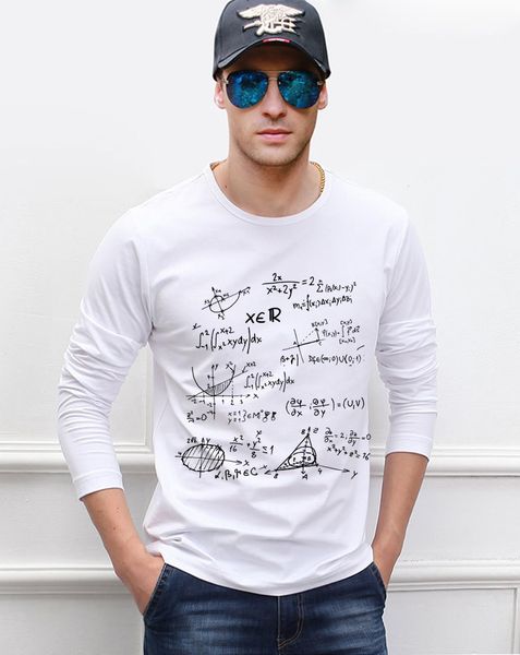 

for science t shirt teen math formula men long sleeve t-shirt 2021 new style spring 100% cotton tees, Black