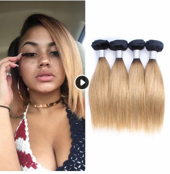 

ombre human hair bundle 1b/27 ombre human hair bundle, Black