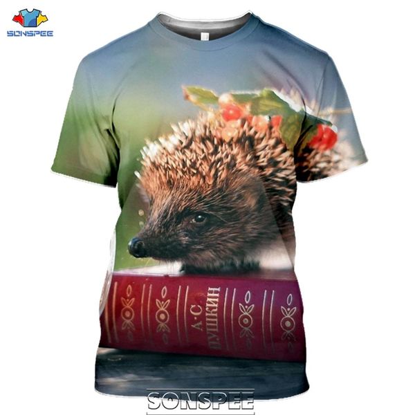 

summer cute animal hedgehog 3d print shirts kawaii aesthetic horror men clothing